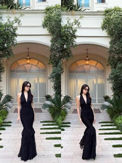 Hande Erçel dekolteli siyah elbisesiyle göz kamaştırdı Gören aynı şeyi söyledi: Muhteşem