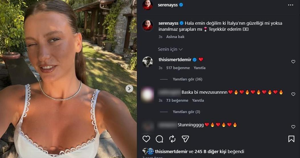 Serenay Sarıkaya, İtalyada tatilde Büyük aşkı Mert Demir kayıtsız kalamadı KALPLER HAVADA UÇUŞTU