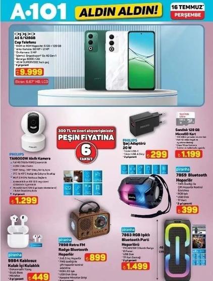 A101 KATALOG 16 TEMMUZ 2026: A101 Aldın Aldın afişinde yeni indirimler neler A101 broşürü ile elektrikli araç, overlok makinesi, derin dondurucu, akıllı kamera, gölgelikli salıncak...