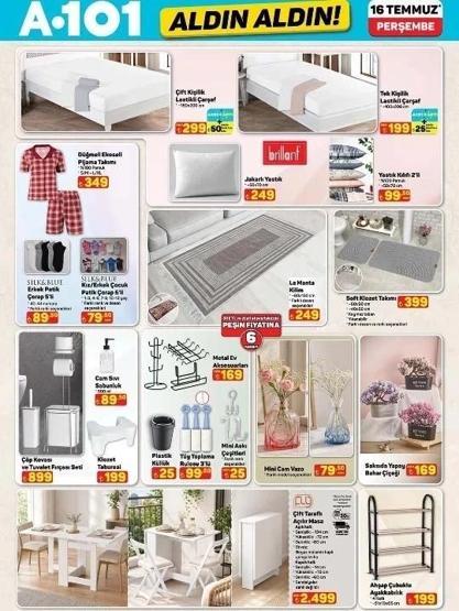 A101 KATALOG 16 TEMMUZ 2026: A101 Aldın Aldın afişinde yeni indirimler neler A101 broşürü ile elektrikli araç, overlok makinesi, derin dondurucu, akıllı kamera, gölgelikli salıncak...