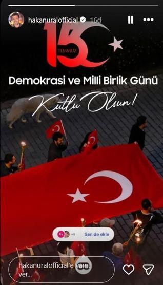 ÜNLÜLERDEN 15 TEMMUZ MESAJLARI Tüm şehitlerimizi saygı, rahmet ve minnetle anıyoruz