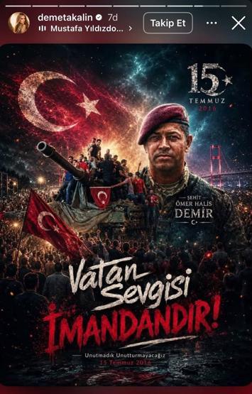 ÜNLÜLERDEN 15 TEMMUZ MESAJLARI Tüm şehitlerimizi saygı, rahmet ve minnetle anıyoruz