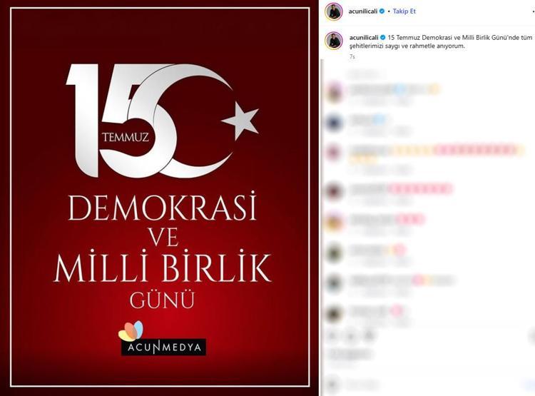 ÜNLÜLERDEN 15 TEMMUZ MESAJLARI Tüm şehitlerimizi saygı, rahmet ve minnetle anıyoruz