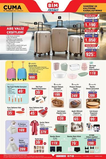 17 TEMMUZ BİM CUMA KATALOĞU Bu Hafta BİM’de Neler Var BİM Aktüel Ürünler Kataloğundaki Tam Liste