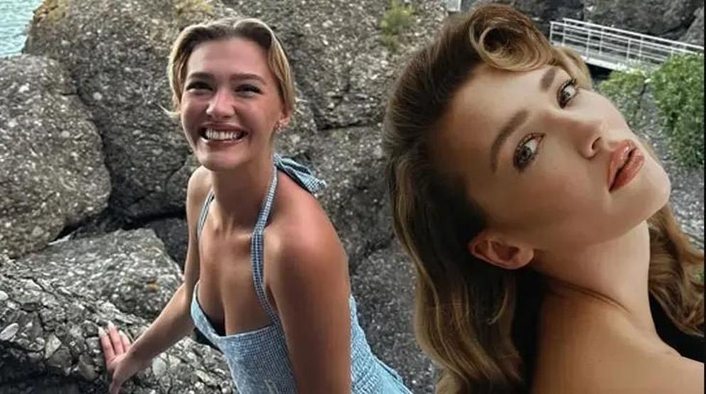 Melisa Döngel’in Rize tatili renkli görüntülere sahne oldu Şelaleden atladı, horon tepti