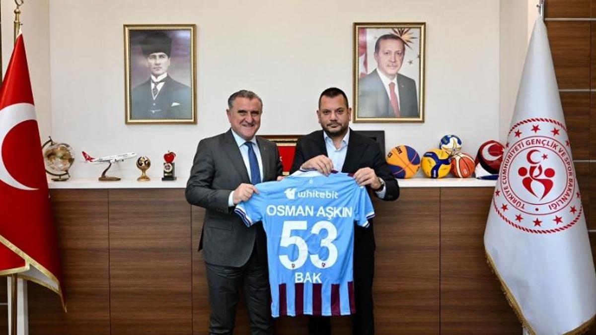 Trabzonspor Başkanı Ertuğrul Doğandan Bakan Baka ziyaret