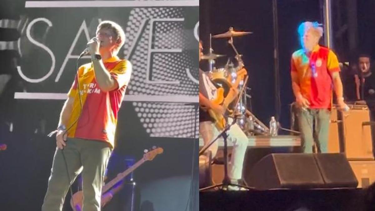 Saves The Day grubu solisti Chris Conley Galatasaray formasıyla sahneye çıktı