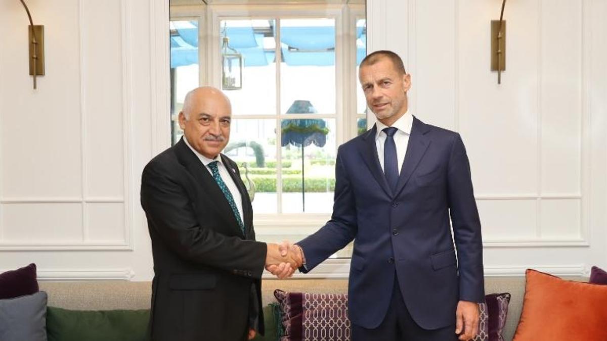 UEFA Başkanı Ceferin, İstanbul’da TFF Başkanı Büyükekşi ile bir araya geldi