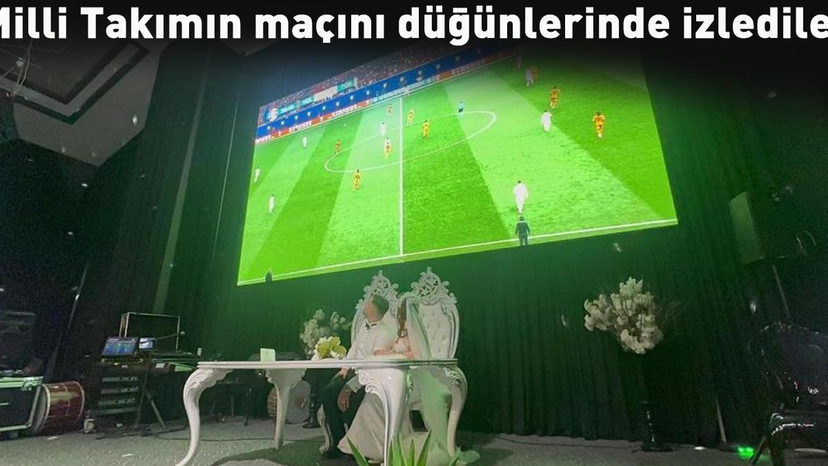 Eğlenceye milli ara! Düğünlerinde Türkiye'nin maçını izlediler