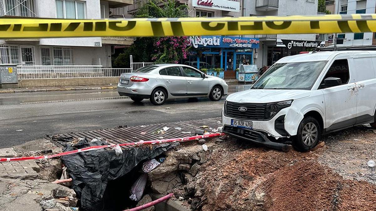 Video Haber | İzmir’de sağanak sonrası sel! Yol çöktü!