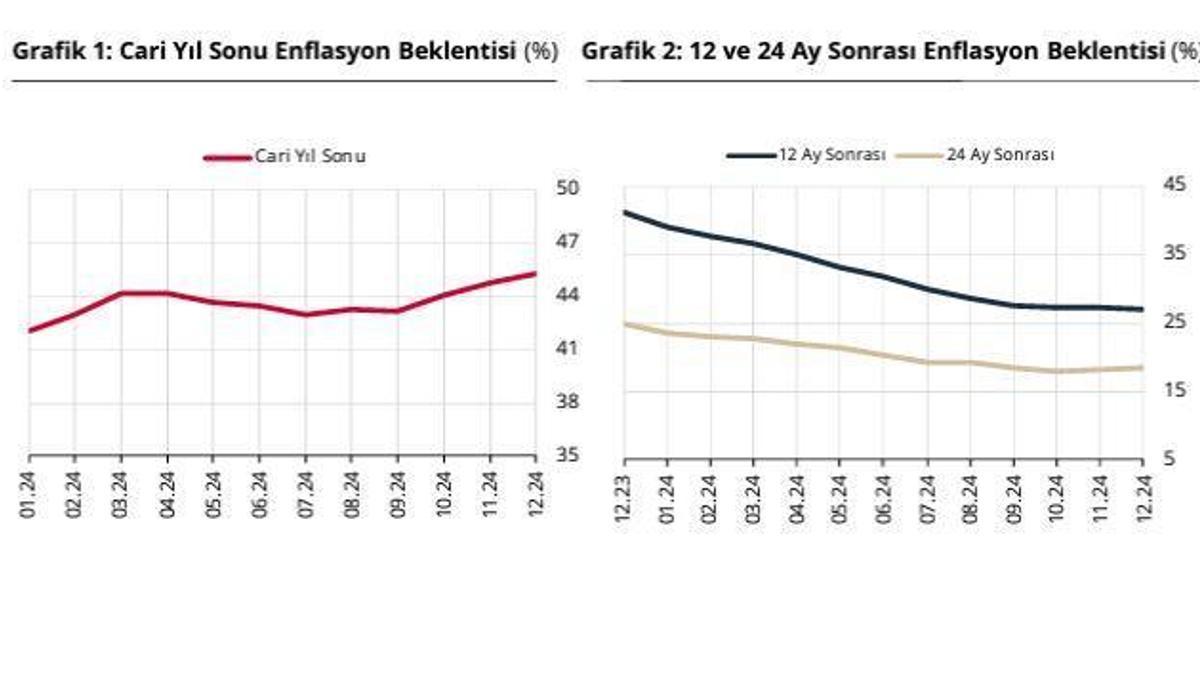 TCMB: Yıl sonu enflasyon beklentisi yüzde 45,28 oldu