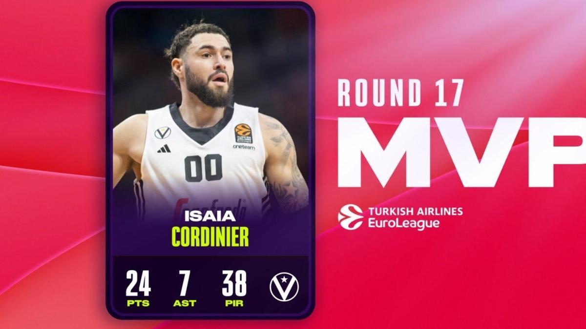 EuroLeague'de haftanın MVP'si, Isaia Cordinier oldu!