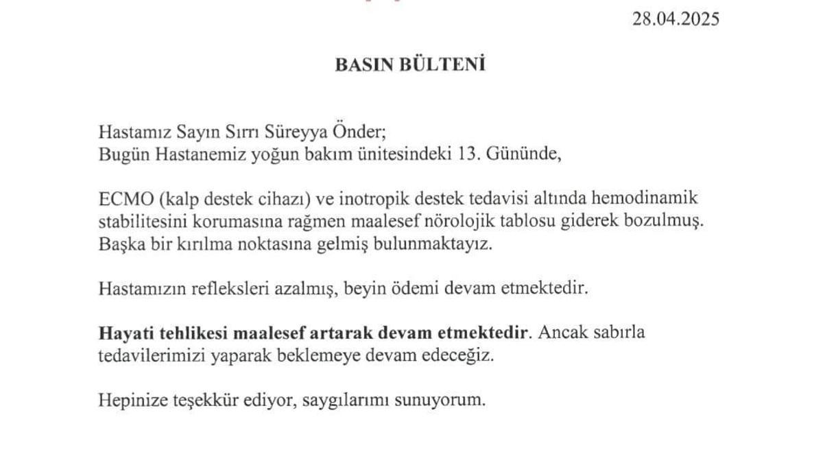 Sırrı Süreyya Önder'in Durumu Ciddi: Yoğun Bakımda Mücadelesi Devam Ediyor