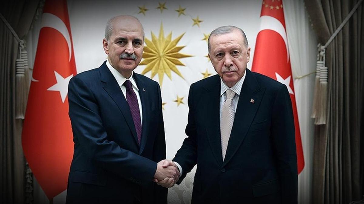 Cumhurbaşkanı Erdoğan, yeniden TBMM Başkanı seçilen Kurtulmuş'u kabul etti