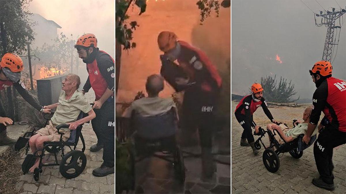 İzmir'deki yangında mahsur kalanları ekipler böyle kurtardı