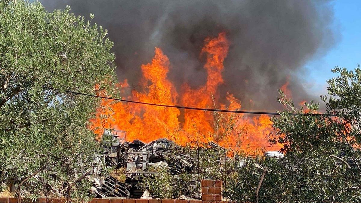 Manisa'da palet fabrikasında yangın: Müdahale sürüyor