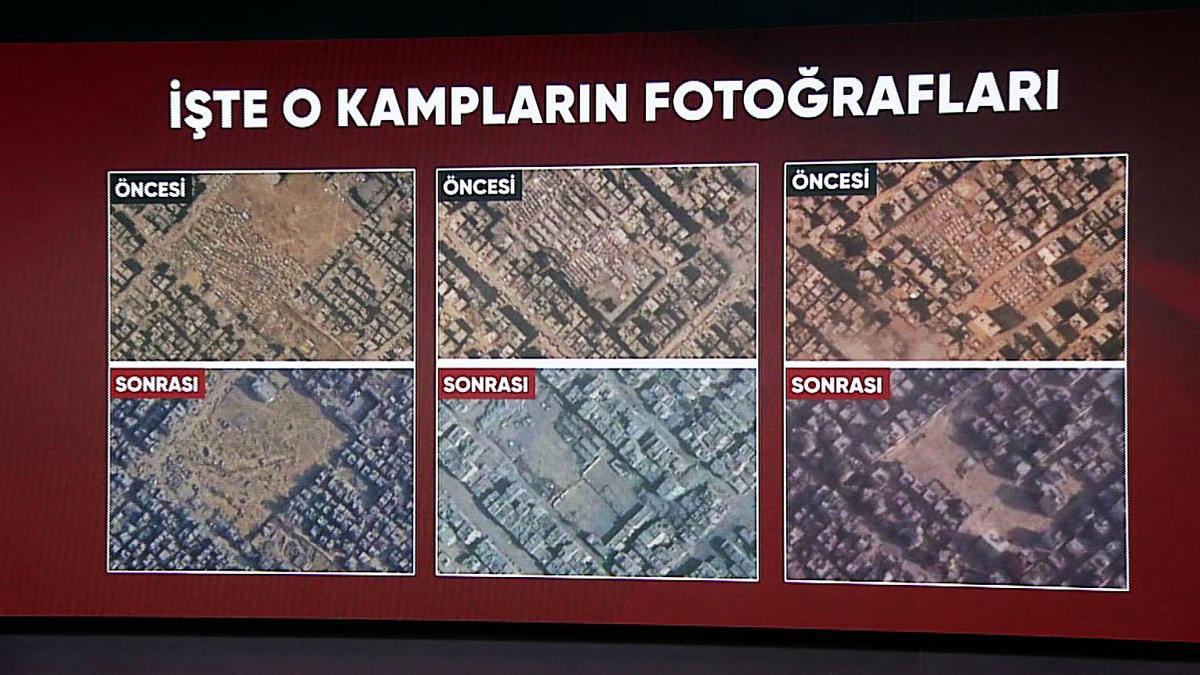 Gazze'deki göç uydu görüntülerinde