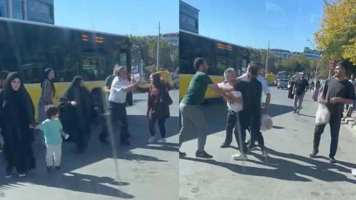 Şoförle yolcu arasında yumruklu kavga! O anlar kamerada