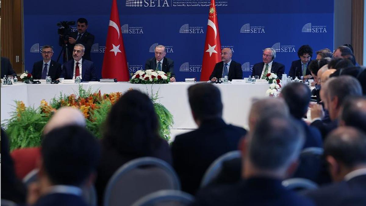 Cumhurbaşkanı Erdoğan, ABD'li düşünce kuruluşu temsilcileriyle bir araya geldi