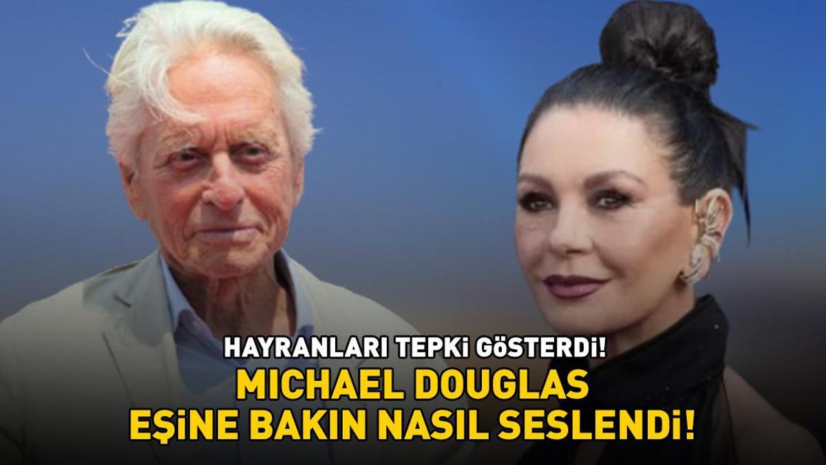Hayranları tepki gösterdi! Michael Douglas, eşi Catherine Zeta-Jones'a bakın nasıl selendi!