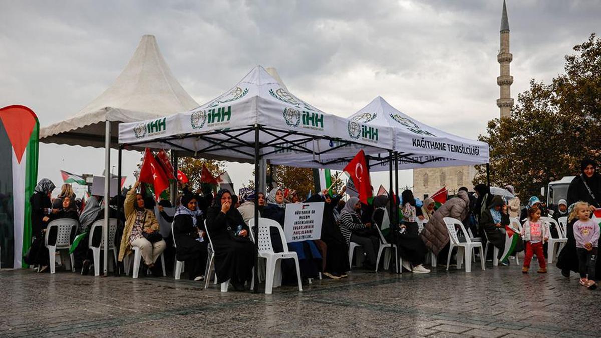 Eminönünde Gazze için özgürlük nöbeti