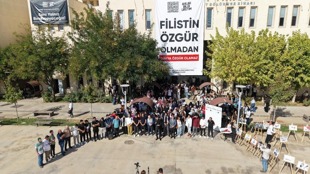 Mardinde üniversite öğrencilerinden İsrail protestosu