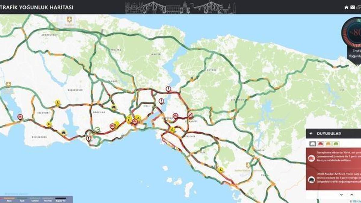 İstanbul’da akşam trafiği kilitlendi: Yoğunluk yüzde 80’e çıktı