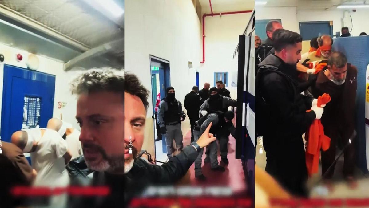 Necef Cezaevi'nden skandal görüntüler! İsrail'in Filistinli esirlere muamelesi tepki çekti