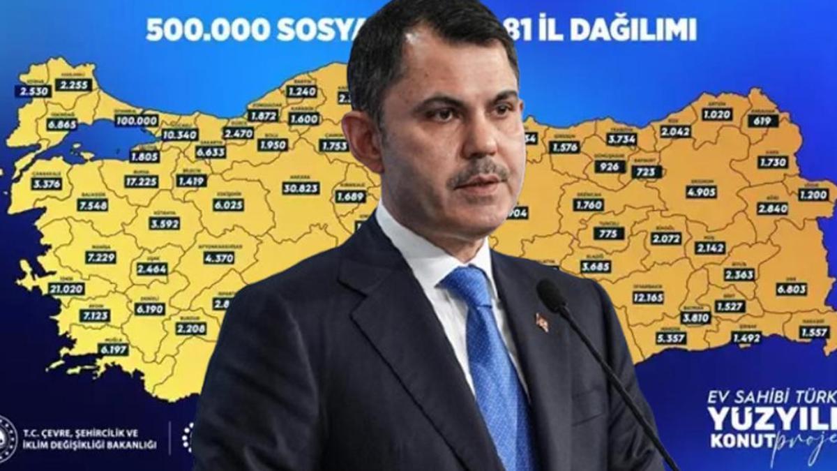 'Yüzyılın Konut Projesi'ni haritayla duyurdu: Hangi ile kaç konut yapılacak?