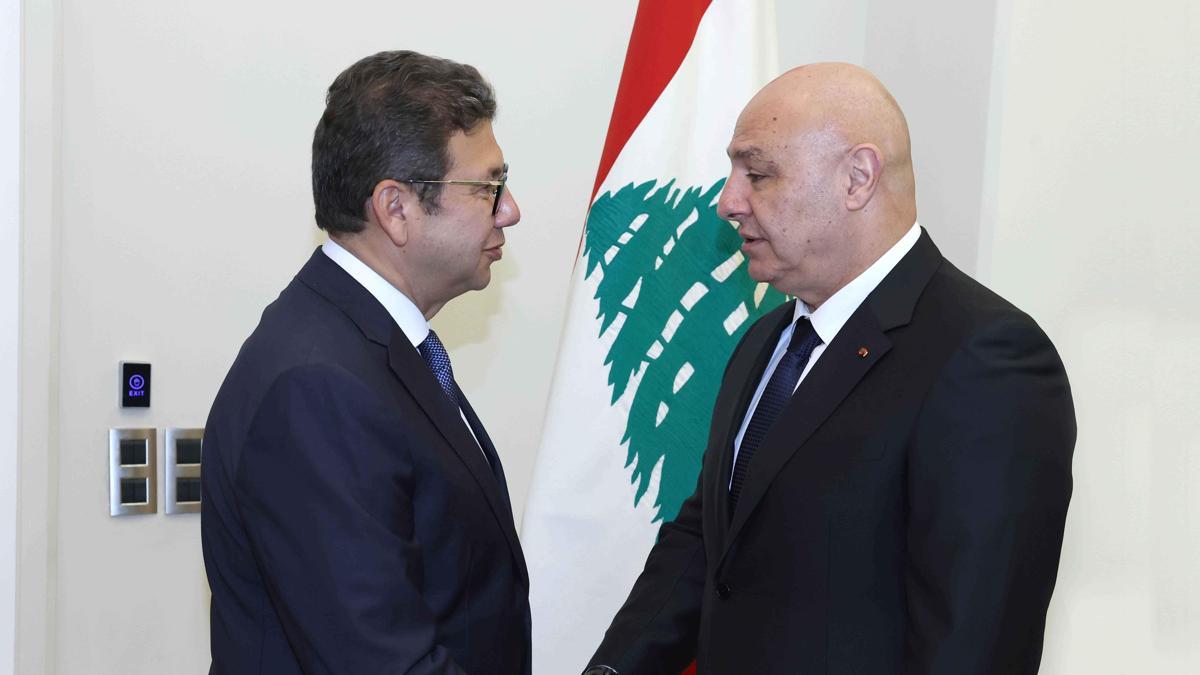 Lübnan Cumhurbaşkanı Avn, Mısır İstihbarat Başkanı Reşad'ı kabul etti