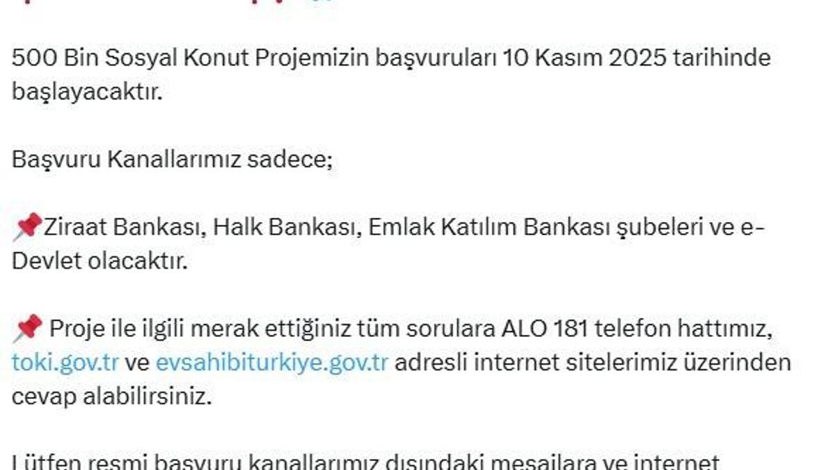 Bakanlıktan 'Yüzyılın Konut Projesi' ile ilgili dolandırıcılık uyarısı ...