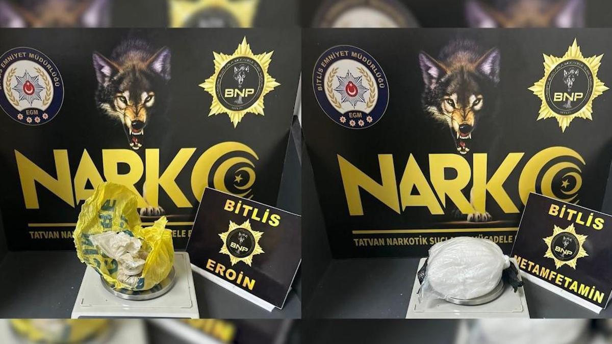 Bitlis'te eroin ve metamfetamin ele geçirildi: 1 tutuklama