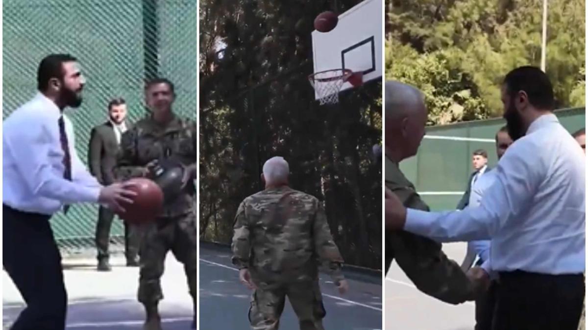 Suriye Cumhurbaşkanı Şara, ABD'li komutanlarla basketbol oynadı