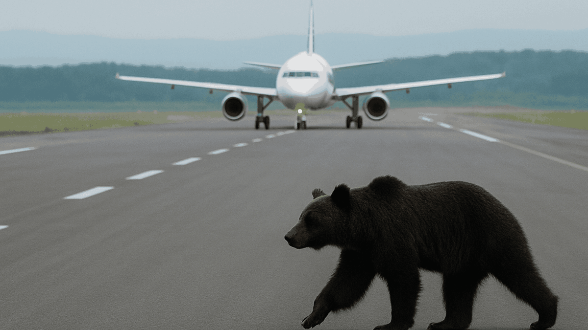 Japonya'da piste giren ayı, uçuşları durdurdu