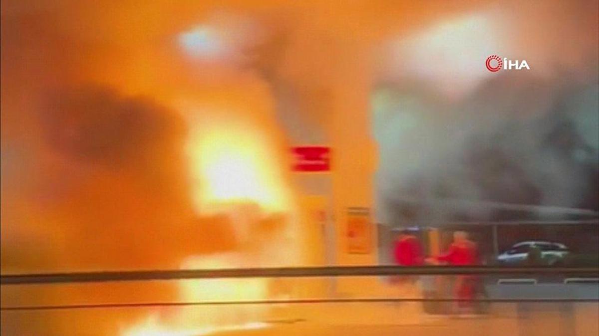 İstanbul'da akaryakıt istasyonunda korku dolu anlar