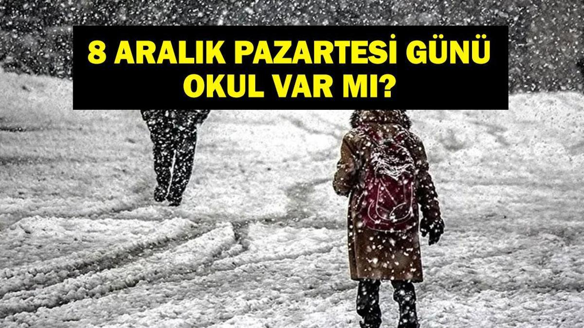 8 ARALIK OKULLAR TATİL Mİ? Yarın Okul Var Mı? 8 Aralık Yarın Okullar Tatil Mi? Valilikten Açıklama Geldi Mi?