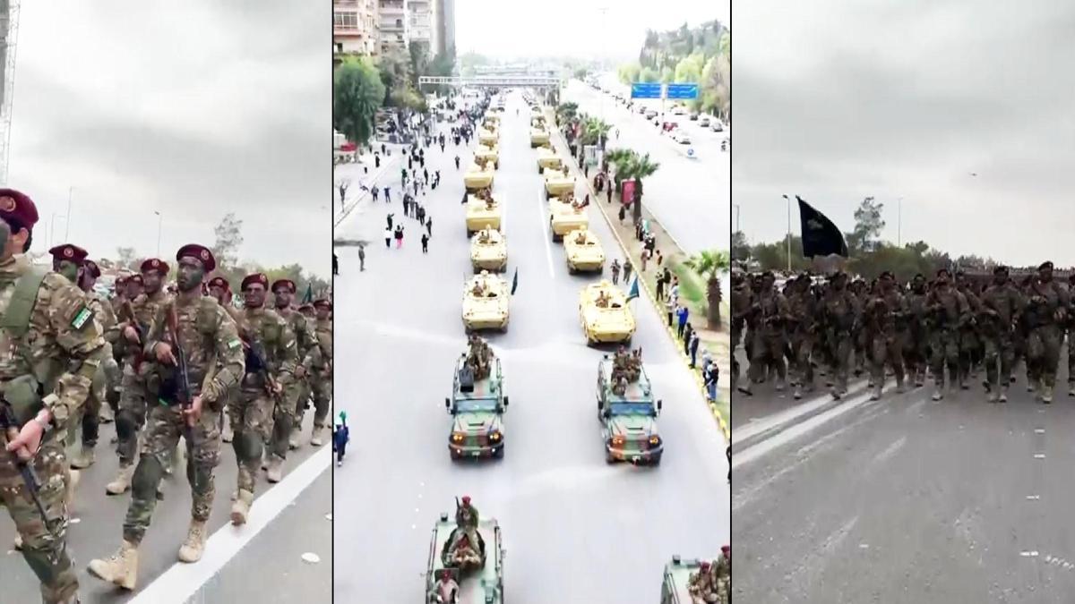 Sokaklar ayakta! Yeni Suriye ordusu ilk kez halkın karşısında