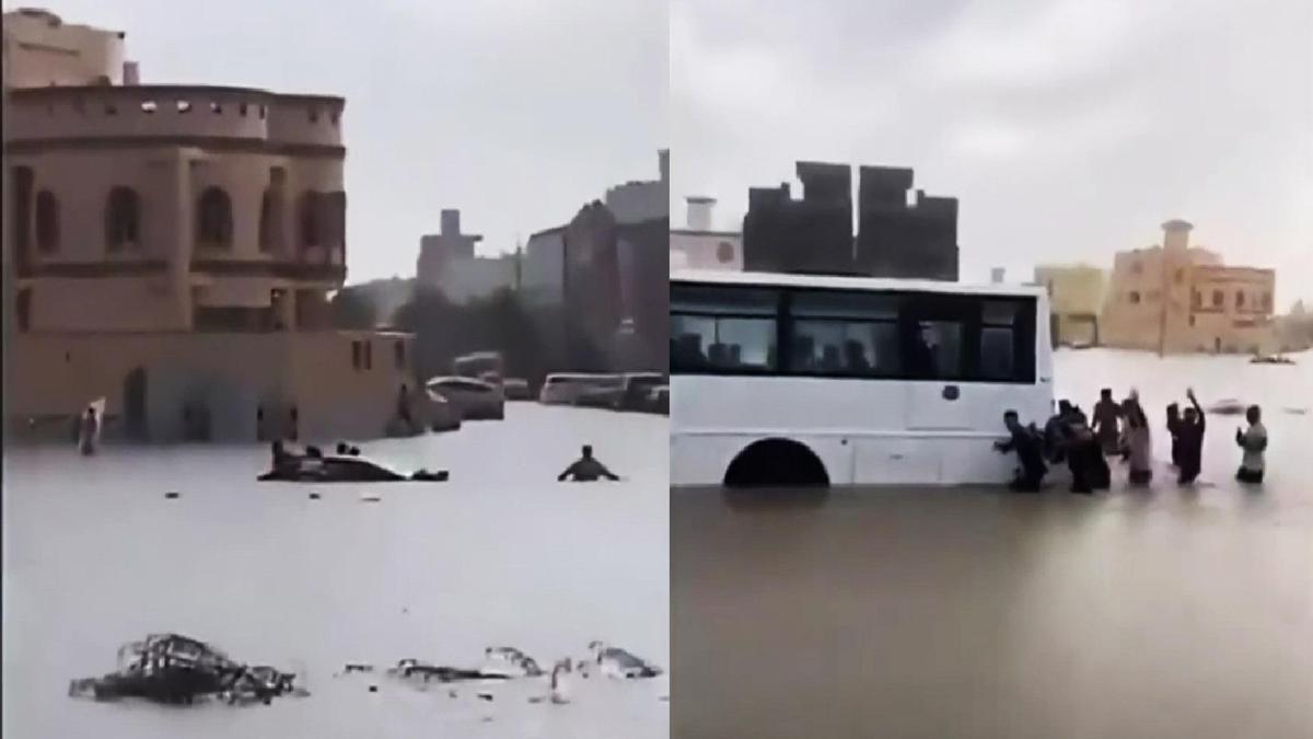 Mekke sular altında: Yollar göle döndü!