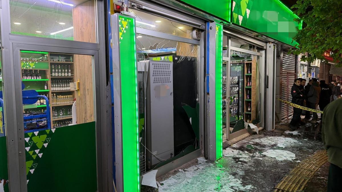 Markete patlayıcı madde atıp kaçan şüpheli aranıyor