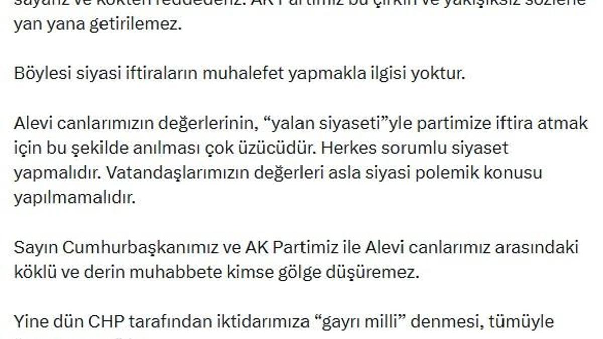 AK Parti'li Çelik: Alevi canlarımızla aramızdaki köklü ve derin muhabbete kimse gölge düşüremez
