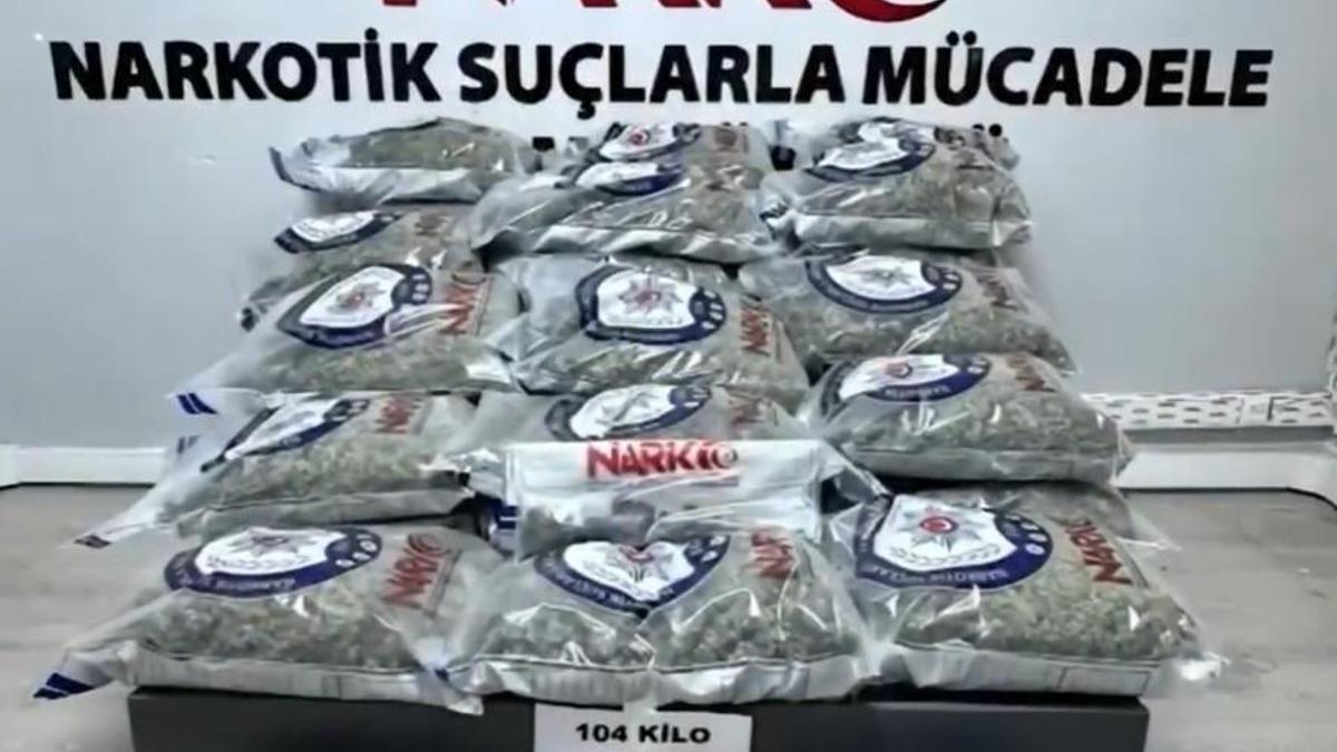 Kayseride 104 kilo uyuşturucu ele geçirildi