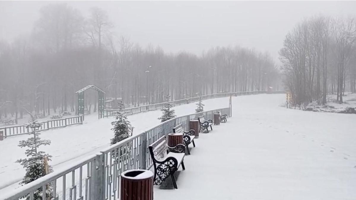 Kuzuyayla Tabiat Parkı beyaza büründü
