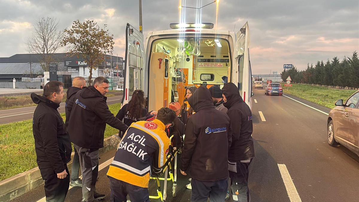 Köpeğe çarpan otomobilin sürücüsü yaralandı