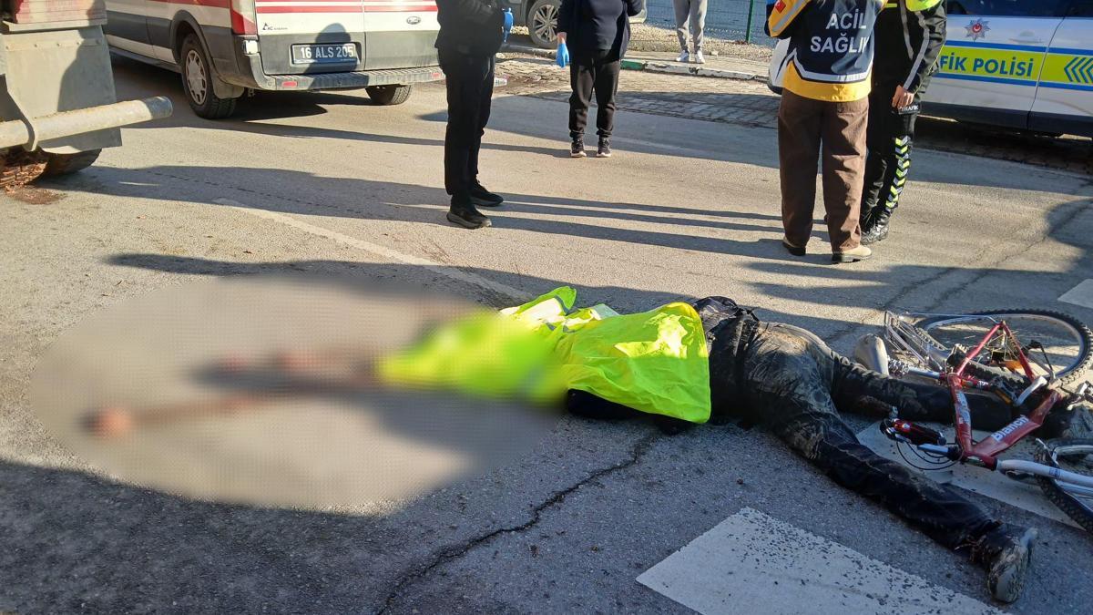 Hafriyat kamyonunun çarptığı bisikletli hayatını kaybetti