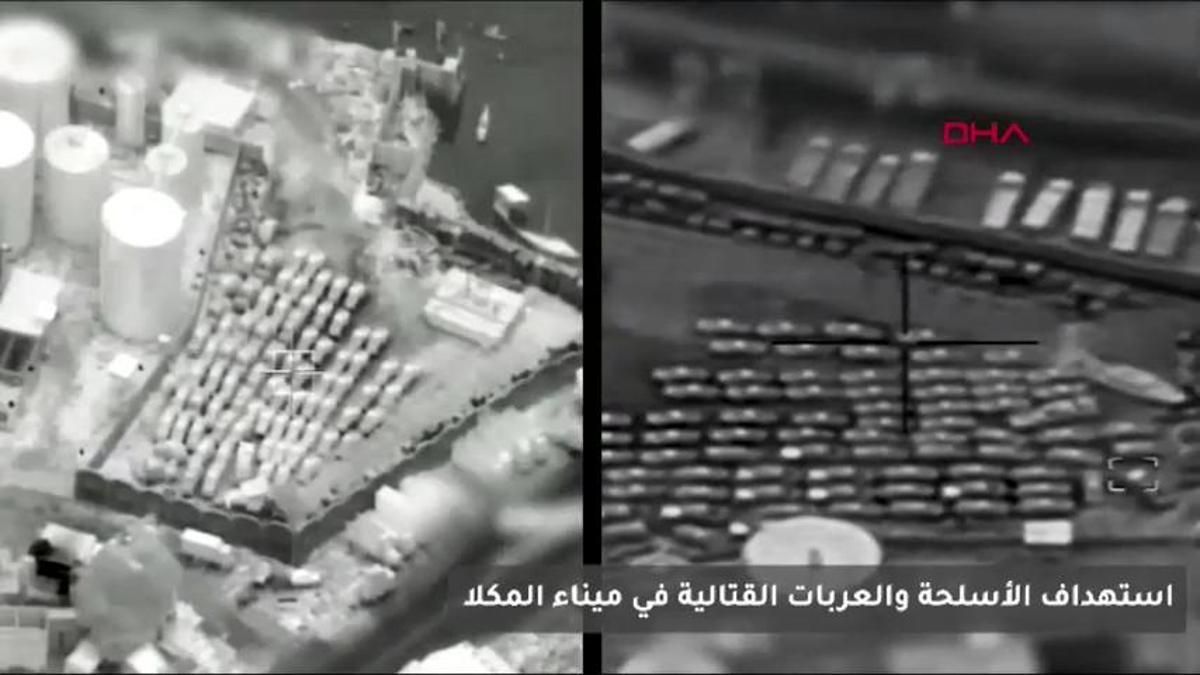 Suudi Arabistanın Yemendeki liman saldırısına ait yeni görüntüler