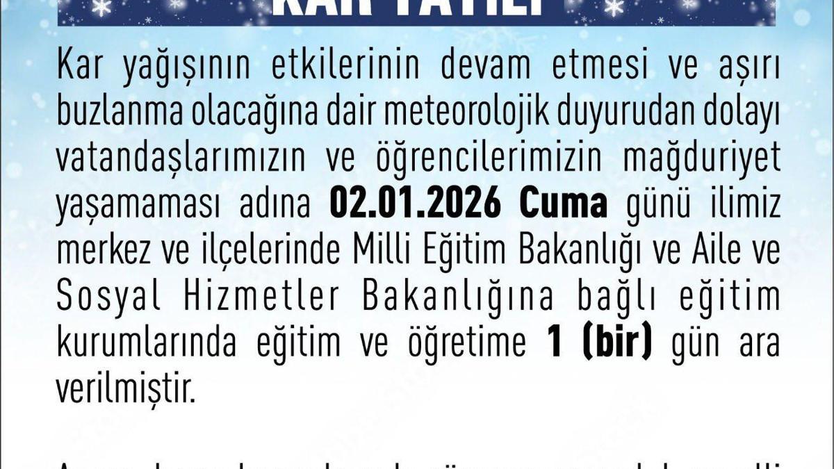 Elazığda eğitime kar engeli