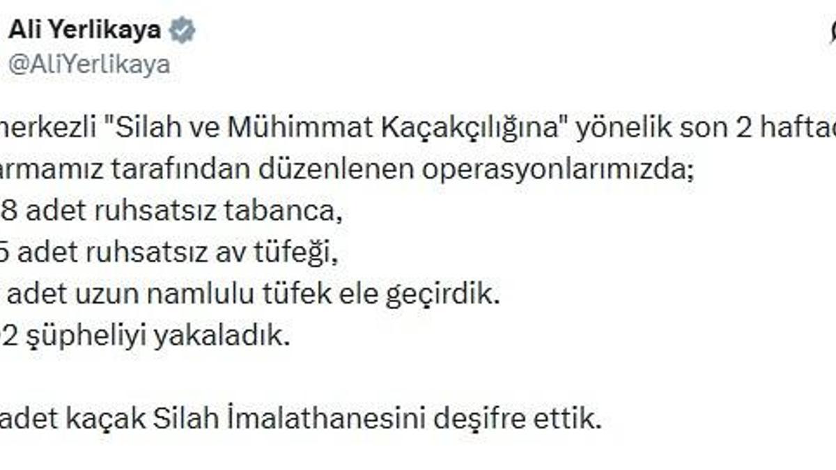 14 ilde silah ve mühimmat kaçakçılığı operasyonu: 202 gözaltı