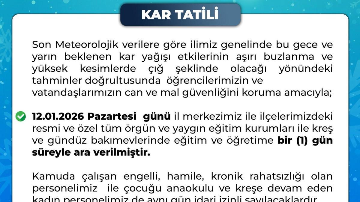 Bingölde eğitime kar engeli