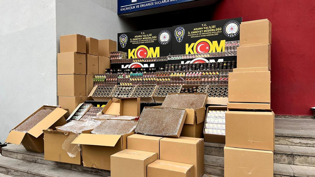 Adana'da kaçak makaron ve tütün operasyonu; 2 tutuklama