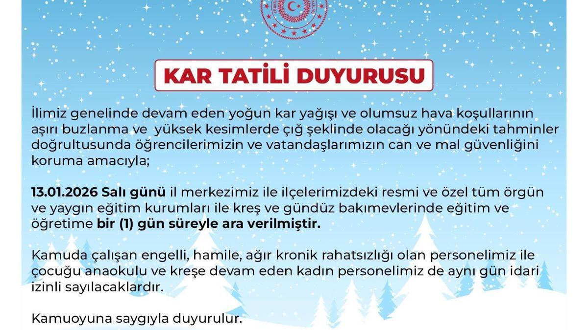 Bingölde kar yağışı nedeniyle eğitime 1 gün ara verildi